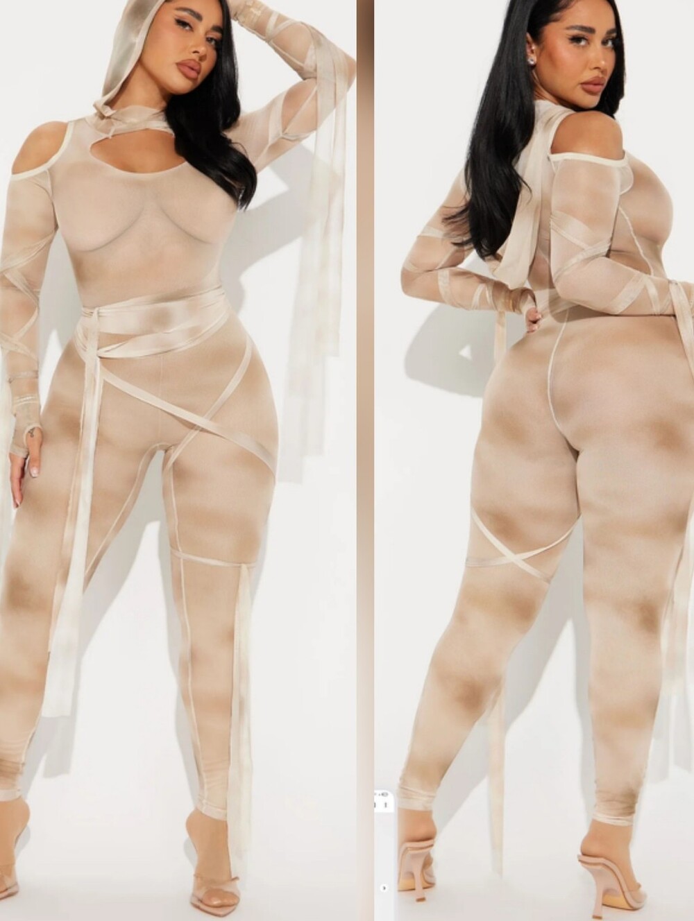Cold Shoulder Mummy Costume Jumpsuit
